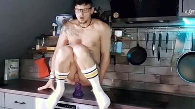 KinkyChrisX - Kitchen fuck in white socks