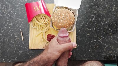 Smoking a joint, I jerked off and came on my McDonald's Big Mac