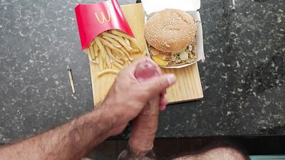 Smoking a joint, I jerked off and came on my McDonald's Big Mac