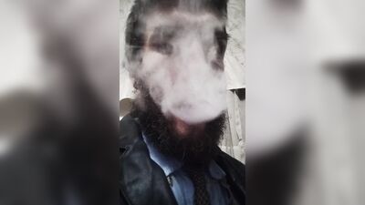 Cigar Smoking Wearing Leather Blazer smoke