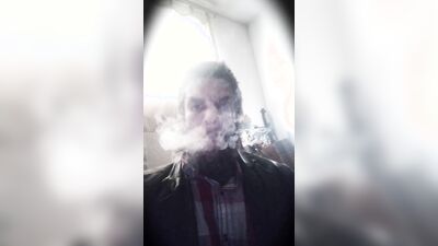 Cigar Smoking Wearing Leather Blazer smoke