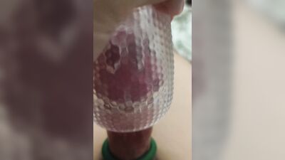 After being locked and unwound the foreskin tie by the semen ring, I became more sensitive and played ejaculation again