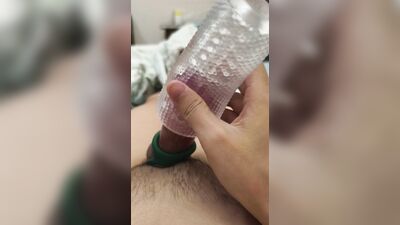 After being locked and unwound the foreskin tie by the semen ring, I became more sensitive and played ejaculation again