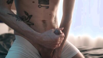 Stroking My Morning Wood - Big Dick Edging with Huge Cumshot
