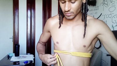 Rope corset tutorial. How to make a simple corset out of rope. Shibari self tie. (bondage)