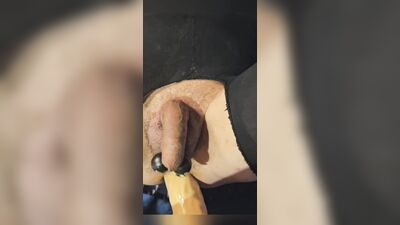 Dildo Squirting All Over my Black Leggings