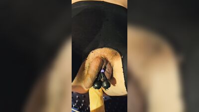 Dildo Squirting All Over my Black Leggings