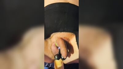 Dildo Squirting All Over my Black Leggings