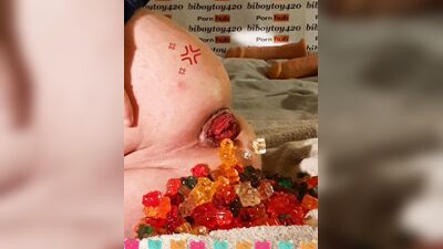 Huge anal prolapse play compilation #1