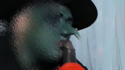 a very hot witch sucking a big cock and it doesn't fit in her mouth