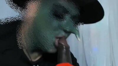 a very hot witch sucking a big cock and it doesn't fit in her mouth