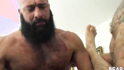 BEARFILMS Bearded Alex Tikas And Julian Torres 3way Bareback