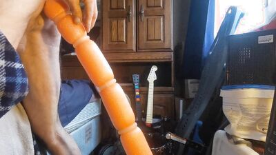 Straight Male Riding 2 Feet Of Ribbed Pool Noodle
