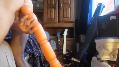 Straight Male Riding 2 Feet Of Ribbed Pool Noodle