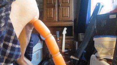 Straight Male Riding 2 Feet Of Ribbed Pool Noodle