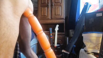 Straight Male Riding 2 Feet Of Ribbed Pool Noodle