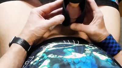 I try a crazy sex toy with a tongue on my cock