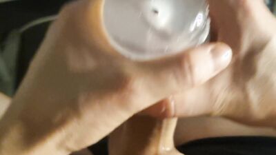 Cuming sex toy sitting down