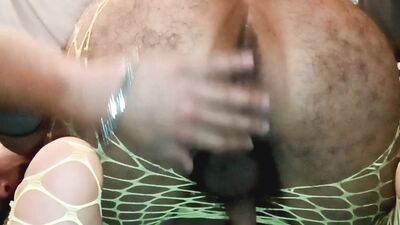 Hairy man dirty asshole butthole wink pucker fetish masturbation fishnets