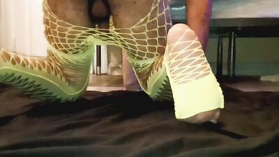 Hairy man dirty asshole butthole wink pucker fetish masturbation fishnets