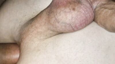 A milky femboy student screams from daddy's big dick from the buzz in his ass without a condom! , Cum