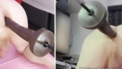 British DILF Mike getting ass drilled deep with huge dildo
