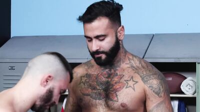 Skylar James & Rikk York are shagging in the locker room