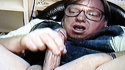 Raw vintage video of a guy stroking his hard cock