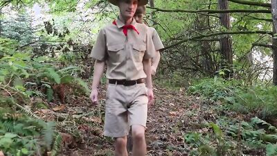 Cyrus Stark and his scout mate are shagging in the forest