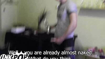 Skinny amateur gay chap is craving for some hard cock