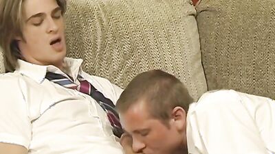Hight school lad gets his tight ass stretched with bud's phallus
