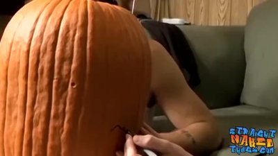 Horny twink is enjoying in some gay action with his roommate
