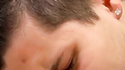 Cock hungry blond twink is giving his roommate a bj