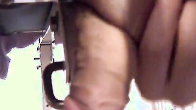 Cute straight bloke is jerking his dick in front of the camera