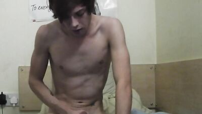 Amateur twink is stroking his pecker in front of the camera