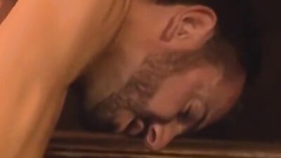 Dude bends down and gets bonked from behind by his boyfriend