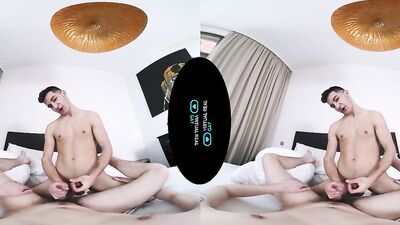 Two horny blokes are having sex in this VR video