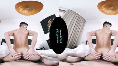 Two horny blokes are having sex in this VR video