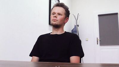 Chap is riding stranger's cock on his first job interview