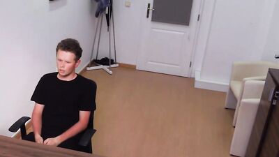 Chap is riding stranger's cock on his first job interview