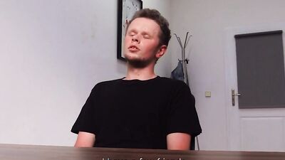 Chap is riding stranger's cock on his first job interview