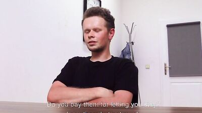 Chap is riding stranger's cock on his first job interview