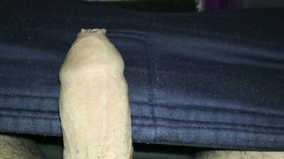 Dude plays with his pecker in this close-up amateur video