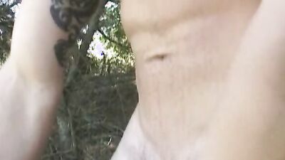 Two horny gay blokes are having sex in the forest