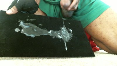 Amateur black dude is jerking off in front of the camera