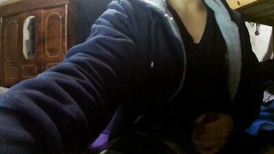 Amateur twink is jerking his pecker in front of the camera