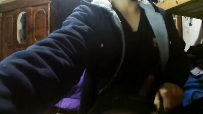 Amateur twink is jerking his pecker in front of the camera