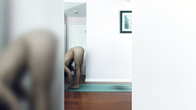 Italian, Uncut, Practicing Naked Yoga Do you want to get sweaty with me?