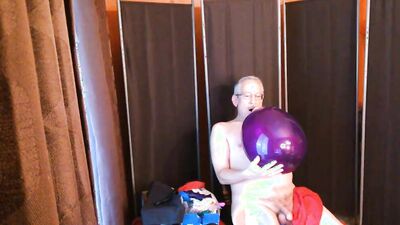 128) Purple Balloon Slow Inflation Pop and Cum by Daddy