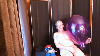 128) Purple Balloon Slow Inflation Pop and Cum by Daddy